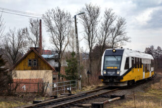 Pesa Mińsk Mazowiecki 214Mb SA135-007| Koleje Dolnośląskie S.A.| Data: 22 lutego 2014| Miejsce: Polanica-Zdrój| Autor: Marek Pawlukowicz