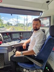 Grzegorz Wilga w pracy| PolRegio| archiwum Grzegorza Wilgi|