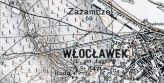 Mapa linii kolei z Włocławka do Wieńca-Zdrój| rok 1930| Źródło: Mapy Taktyczne Polski W.I.G.|