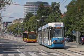 Protram205WrAs #2714| Miejskie Przedsiębiorstwo Komunikacyjne sp. z o. o. – Wrocław| Data: 30 lipca 2016| Miejsce: Wrocław, ul. Skłodowskiej-Curie| Autor: Piotr Badowski