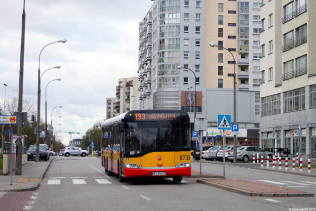 Solaris Urbino 15 #8731| Miejskie Zakłady Autobusowe sp. z o.o. w Warszawie| Data: 30 października 2017 r.| Miejsce: Warszawa, ul. W. Jastrzębowskiego| Autor: Iwo Kwiatkowski| Źródło: www.phototrans.pl|