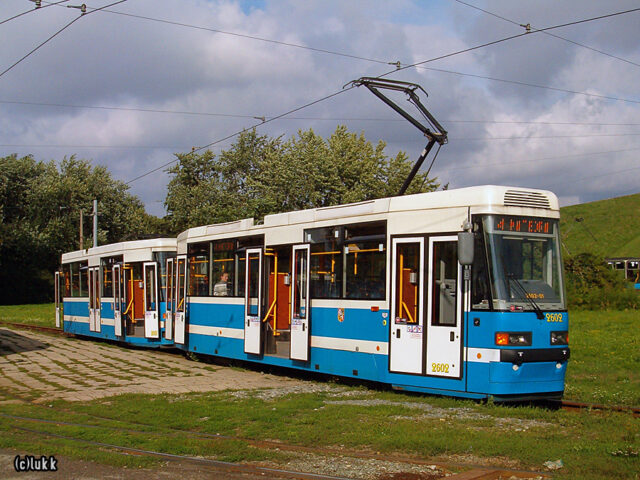 Protram 204WrAs #2602+2601| Miejskie Przedsiębiorstwo Komunikacyjne Sp. z o. o. – Wrocław| Data: 23 sierpnia 2006| Miejsce: Wrocław, Wzgórze Oporowskie| Autor: Łukasz Musiał