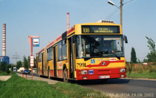 Jelcz M181M #7991| Miejskie Zakłady Autobusowe sp. z o.o. w Warszawie| Data: 19 sierpnia 2002 r.| Miejsce: Warszawa, ul. Augustówka| Autor: Oskar Burda|